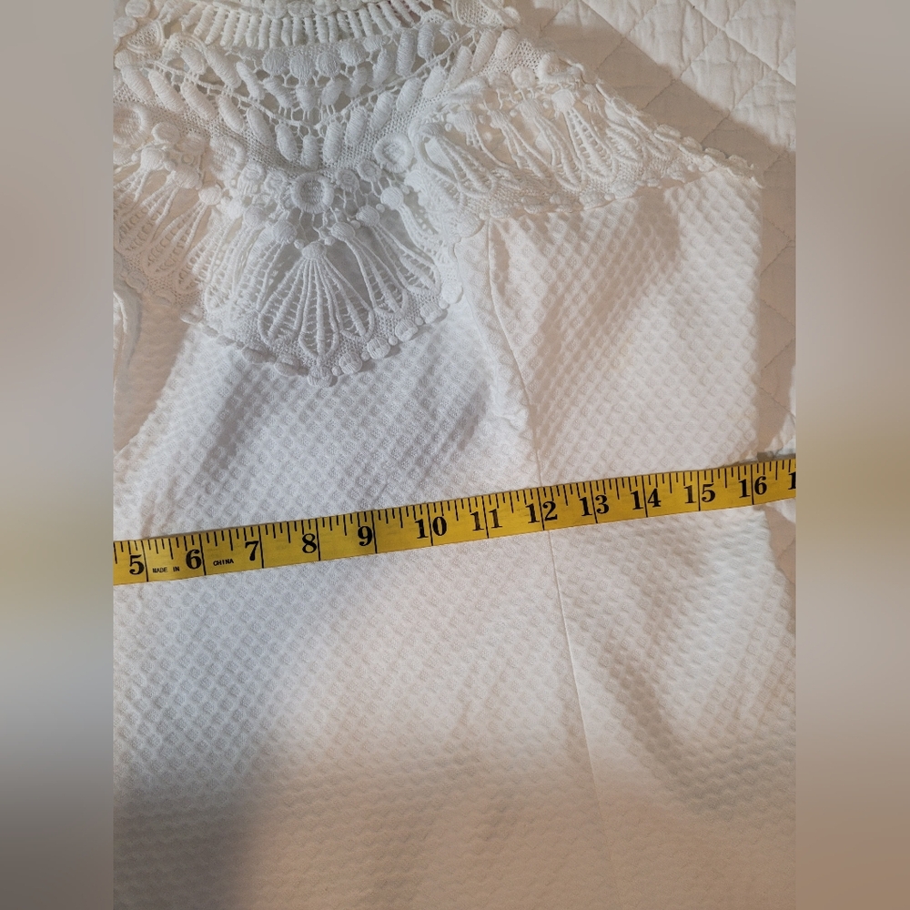 Lilly Pulitzer Pearl Shift Dress Mini Womens 8 White Textured Pique Emboidered - Picture 11 of 12